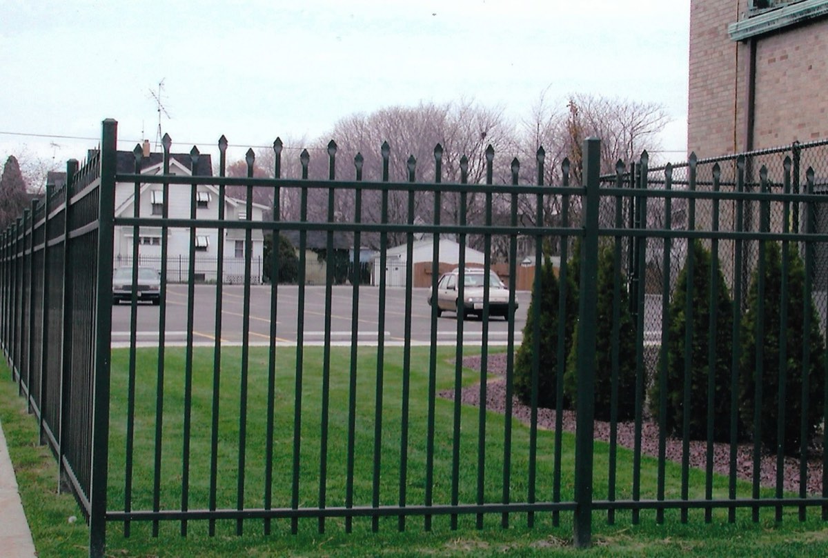 Black aluminum ornamental fence