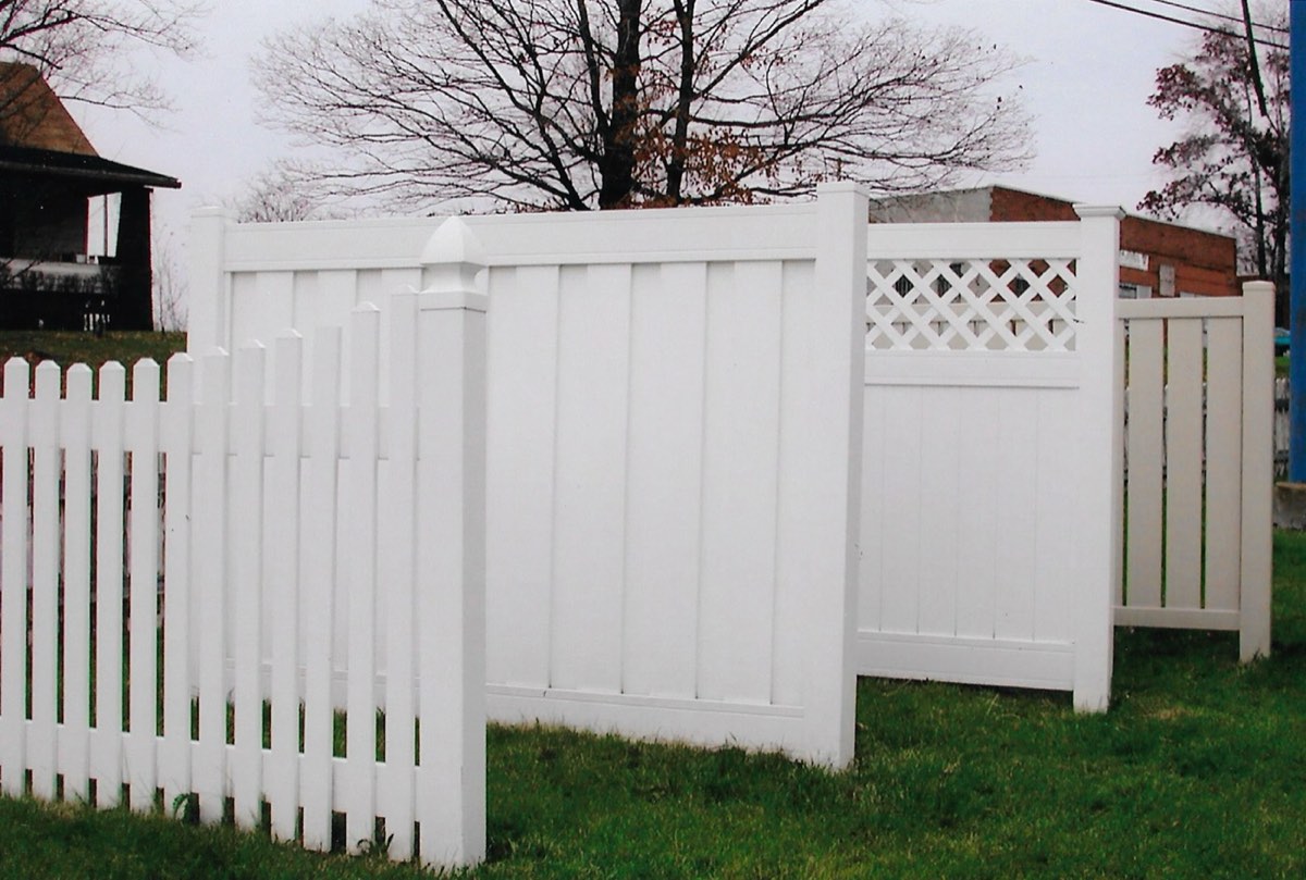 White vinyl fence